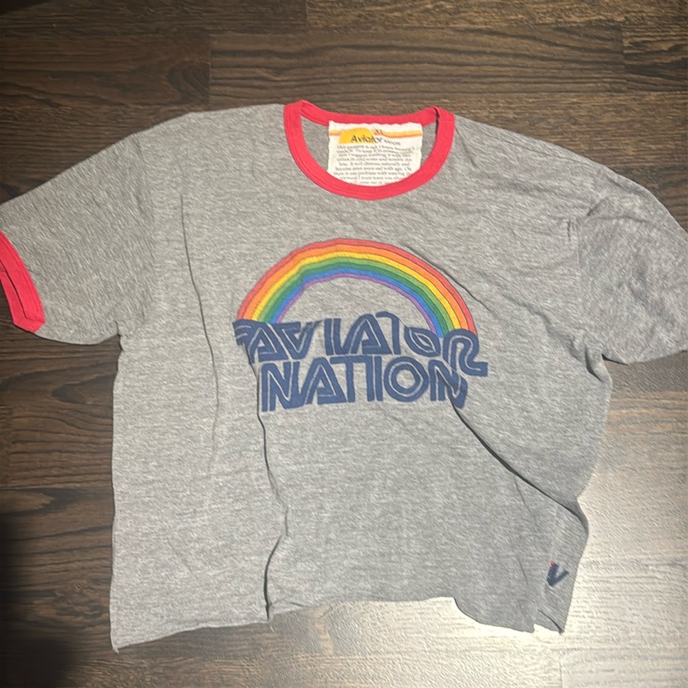 Aviator nation rainbow tee